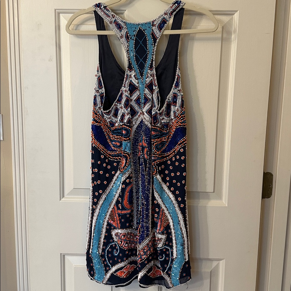 Parker Fully Beaded Racerback Mini Dress NWOT - Picture 5 of 5